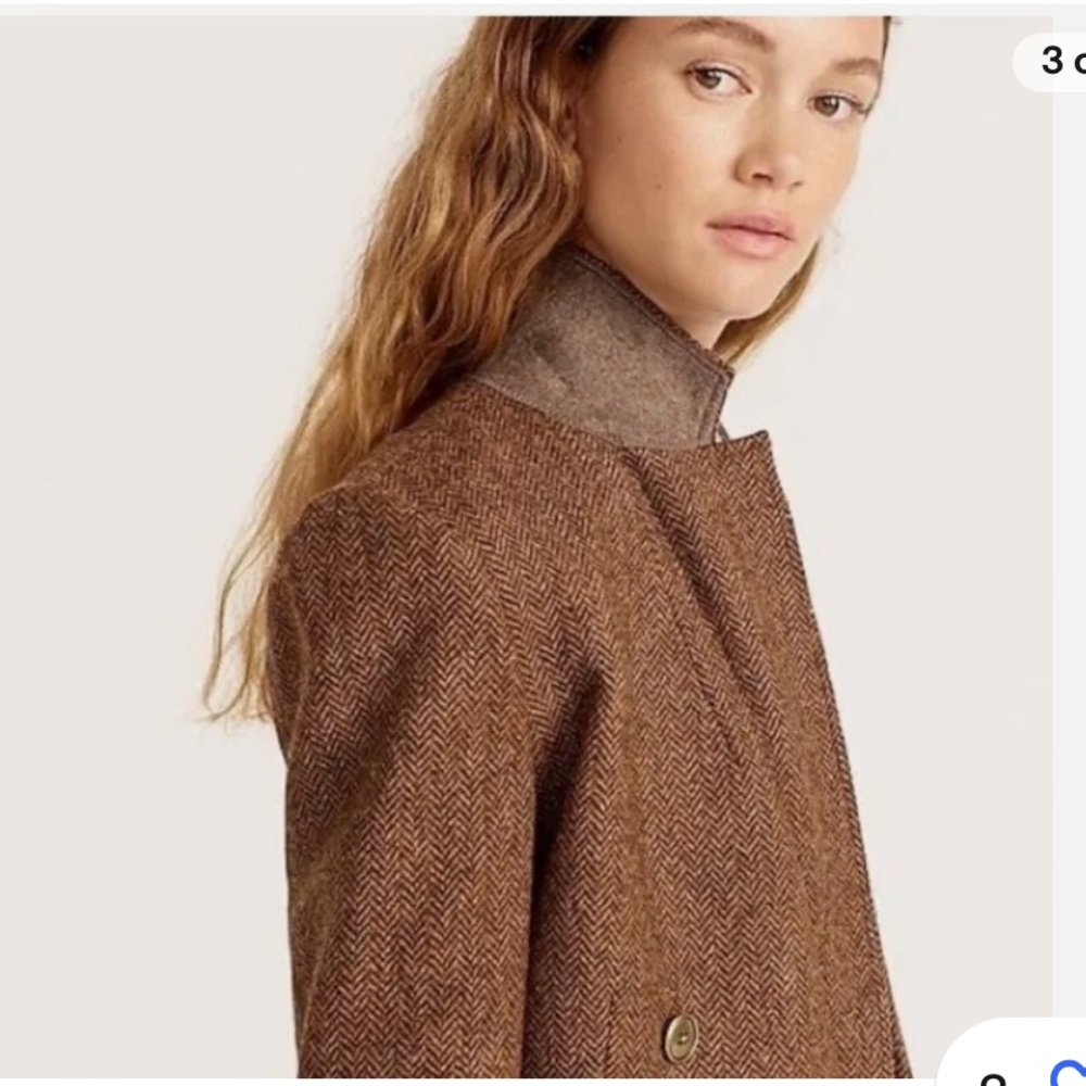 J Crew Double-breasted Wool Blazer in Herringbone - Picture 4 of 6